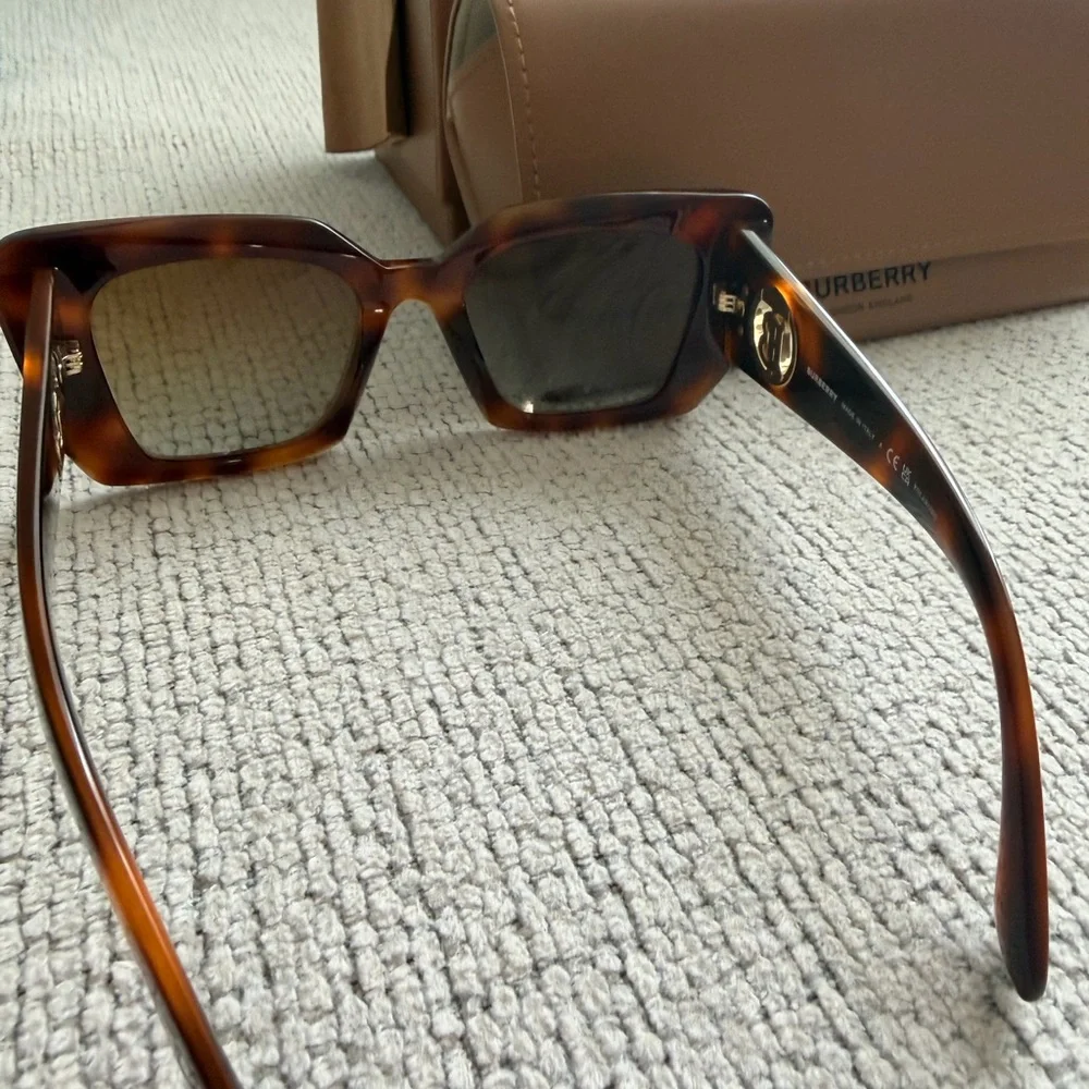 Burberry Brown Tortoise Square Sunglasses